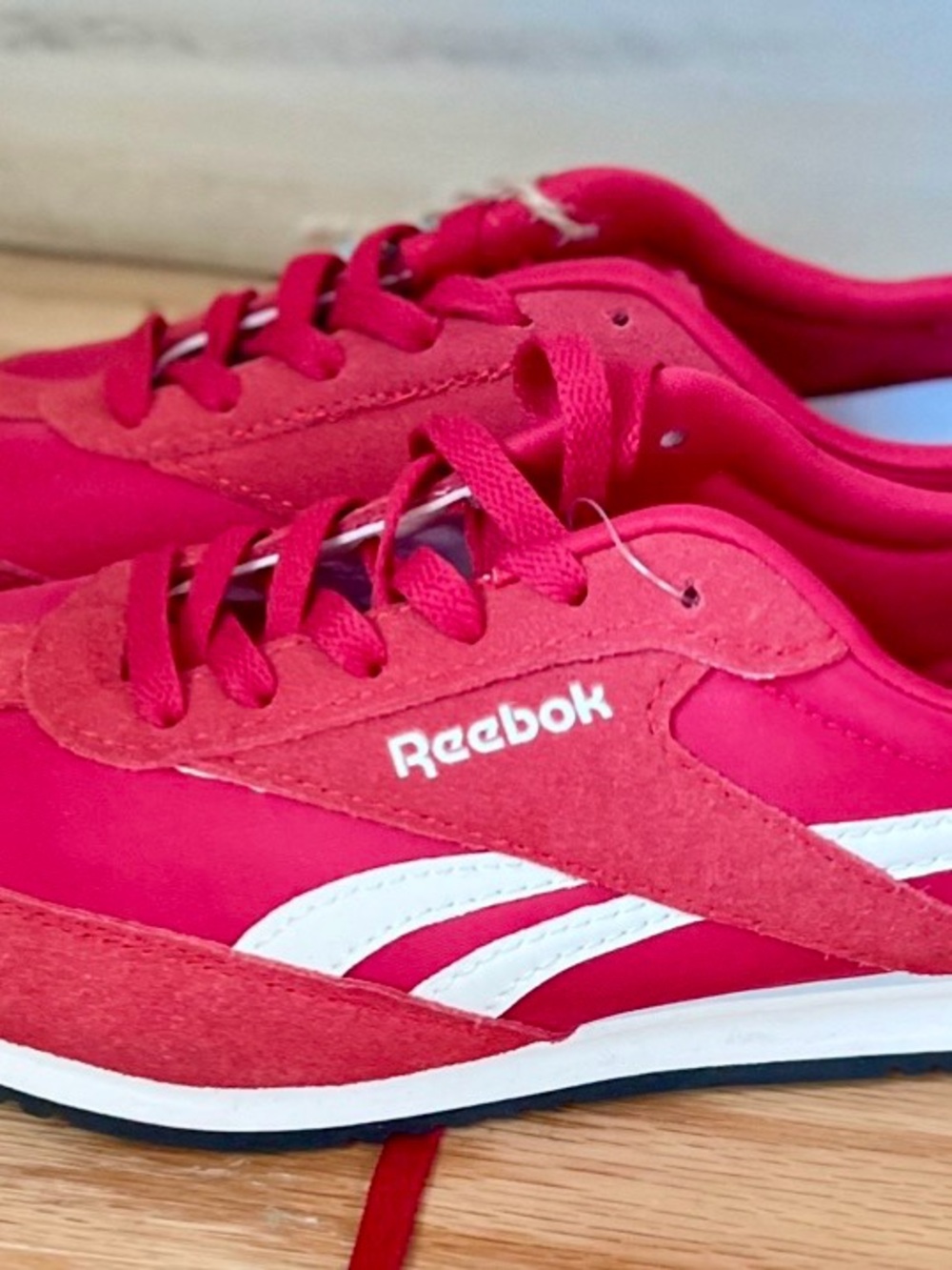 Reebok Red and White Low-Top Sneakers with Ortholite Footbed